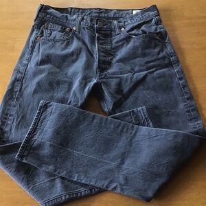 Levi’s 501 dark blue gray straight leg denim jeans